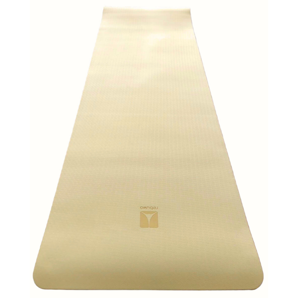 Rebuwo Çift Taraflı TPE Yoga Pilates Matı 6mm Kaymaz Hafif Taşınabilir – Yeşil & Sarı (Butter Yellow) - Image 1