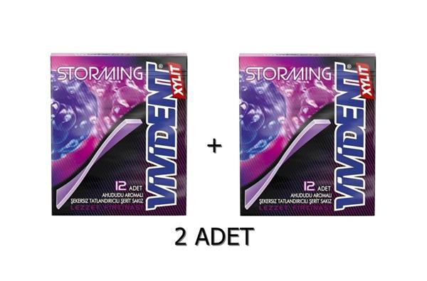 Vivident Storming Ahududu Aromalı Şekersiz-Tatlandırıcılı Şerit Sakız 33g (2 ADET) - Image 1