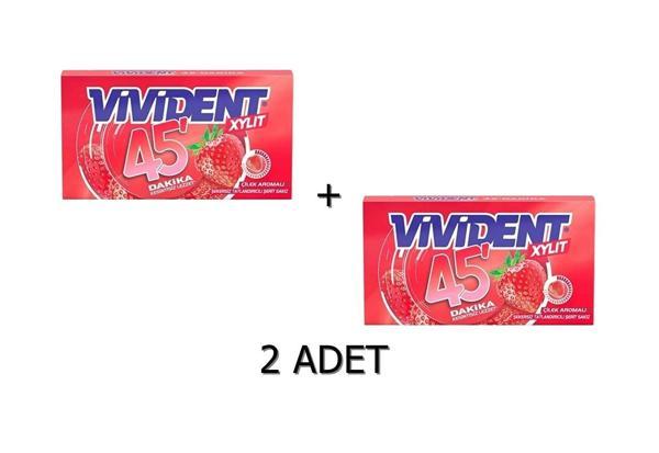 Vivident 45 Dakika Çilek Aromalı Şekersiz-Tatlandırıcılı Şerit Sakız 26g (2 ADET) - Image 1