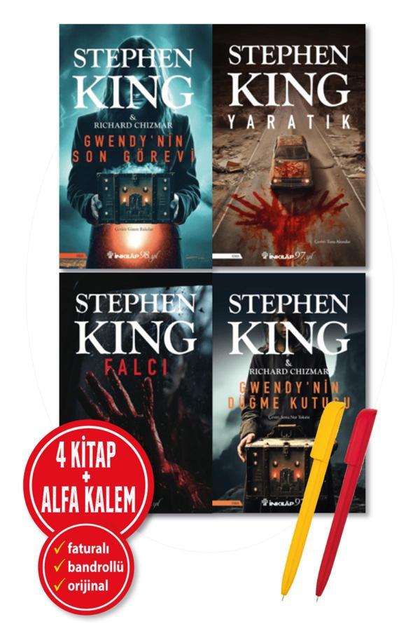 Alfa Kalem + Stephen King 4 Kitap(Gwendy'Nin Son Görevi + Yaratık + Falcı + Gwendy'Nin Düğme Kutusu-İnkılap - İnkılap Kitabevi Yayınevi - Image 1