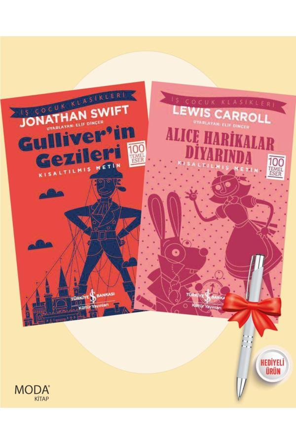 Gulliver’İn Gezileri(J. Swift)-Alice Harikalar Diyarında(L. Carroll) 2'Li Set + Titanic Kalem Hediyeli - İş Bankası Kültür Yayınları - Image 1
