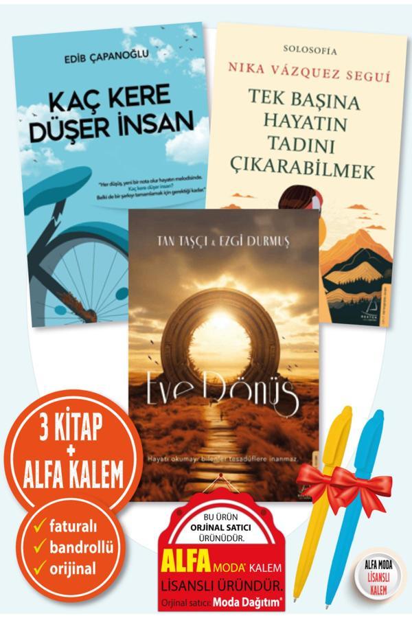 Kaç Kere Düşer İnsan Edib Çapan + Tek Başına Hayatın Tadını Çıkarabilme Nika V. S. + Eve Dönüş 3 Set - Destek Yayınları - Image 1