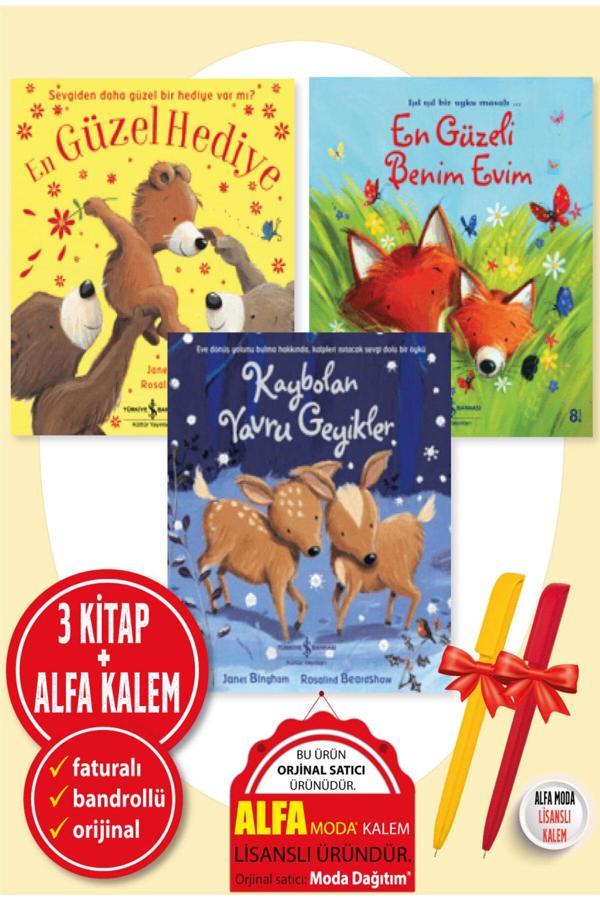 Alfa Kalem + Janet Bingham 3 Kitap Set (En Güzel Hediye-En Güzeli Benim Evim-Kaybolan Yavru Geyikler) - İş Bankası Kültür Yayınları - Image 1