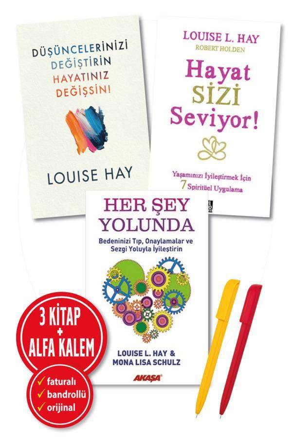 Alfa Kalem + Louise L. Hay(Düşüncelerinizi Değiştir + Hayat Sizi Seviyor + Her Şey Yolunda) 3 Kitap-Akaşa - Akaşa Yayın - Image 1