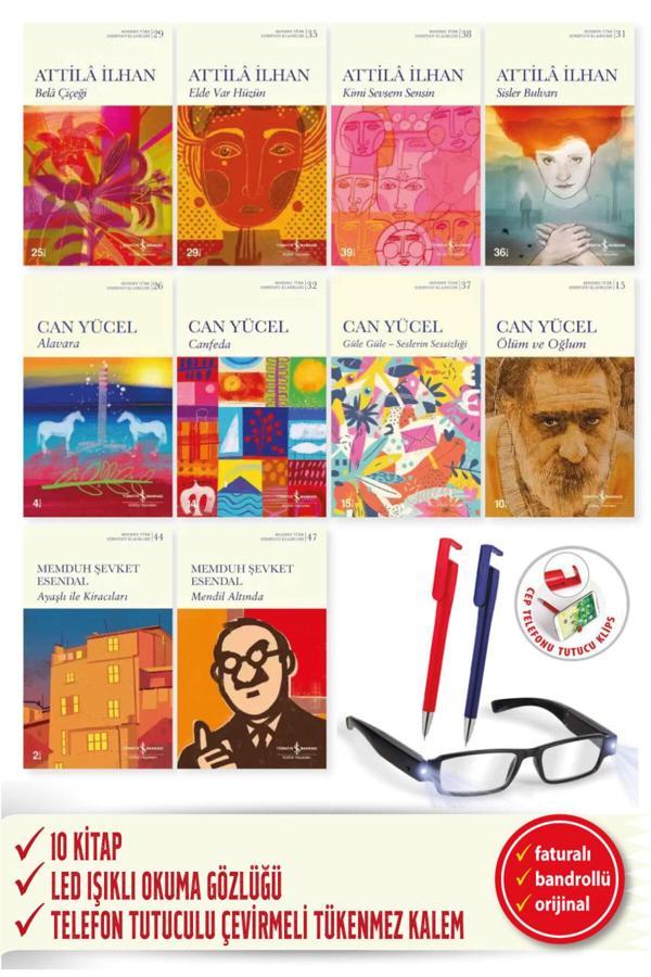 Attila Atilla İlhan + Can Yücel + M.Ş.Esendal 10 Kitap Set Bela Çiçeği Elde Var Hüzün Can Feda Mendil - İş Bankası Kültür Yayınları - Image 1