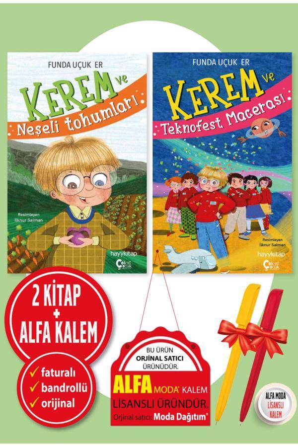 Alfa Kalem + Kerem Ve Neşeli Tohumları + Kerem Ve Teknofest Macerası 2 Kitap Set (Funda Uçuk Er) - Hayykitap - Image 1