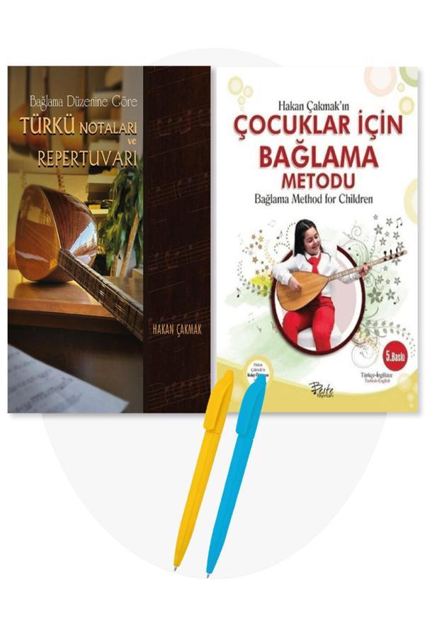 Hakan Çakmak 2 Kitap Set-Bağlama Düzenine Göre Türkü Notaları + Çocuklar İçin Bağlama Metodu - Beste Yayınları - Image 1