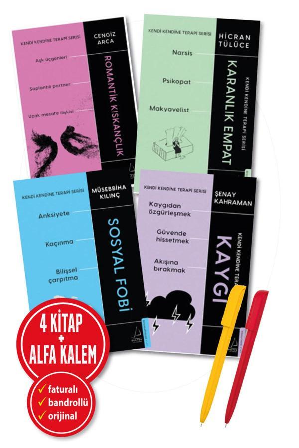 Kendi Kendine Terapi 4 Kitap Set Kaygı + Romantik Kıskançlık + Sosyal Fobi + Karanlık Empat(Kollektif)Yeni - Destek Yayınları - Image 1