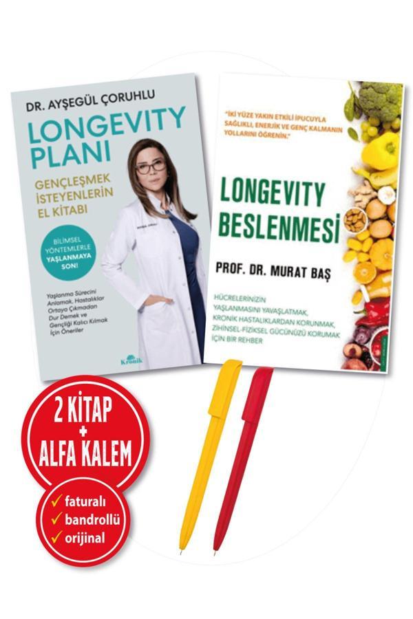Alfa Kalem + Longevity Planı + Longevity Beslenmesi 2 Kitap (Ayşegül Çoruhlu + Murat Baş)-Yeni-Sağlık - Destek Yayınları - Image 1