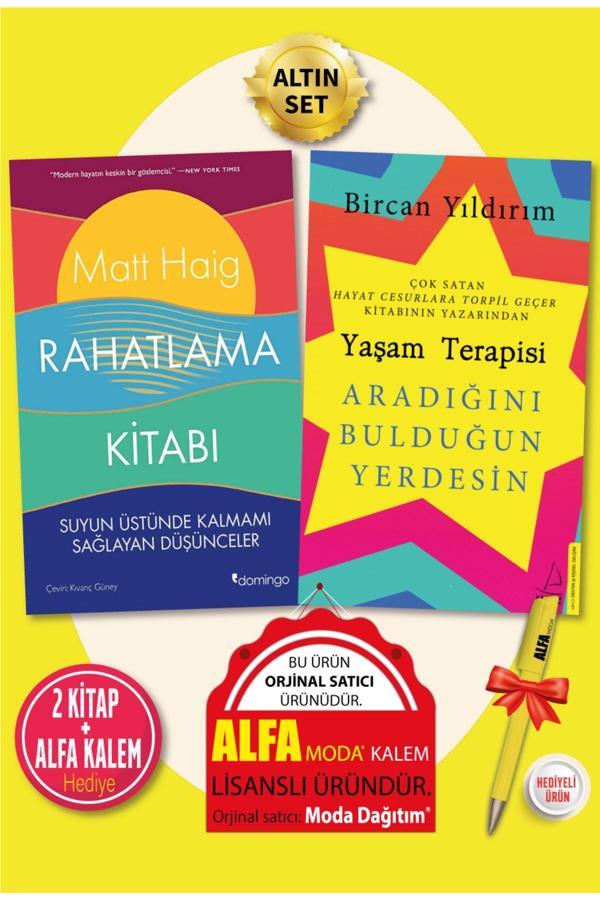 Rahatlama Kitabı (Matt Haig) + Yaşam Terapisi (Bircan Yıldırım) 2 Kitap + Alfa Kalem Hediye - Domingo Yayınevi - Image 1