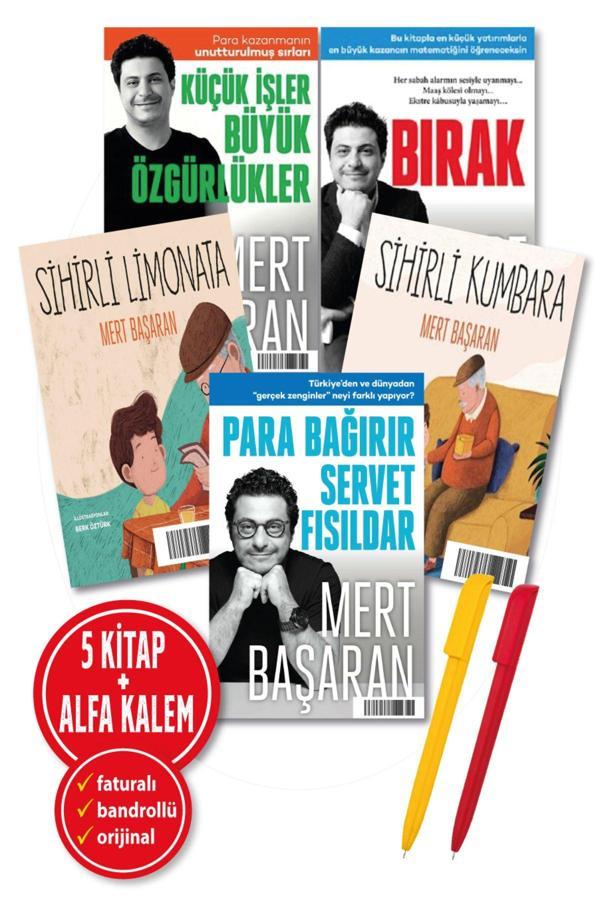 Alfa Kalem + Mert Başaran 5 Kitap Yeni(Para Bağırır + Sihirli Kumbara + Limonata + Bırak + Küçük İşler Büyük) - Butik Yayınları - Image 1