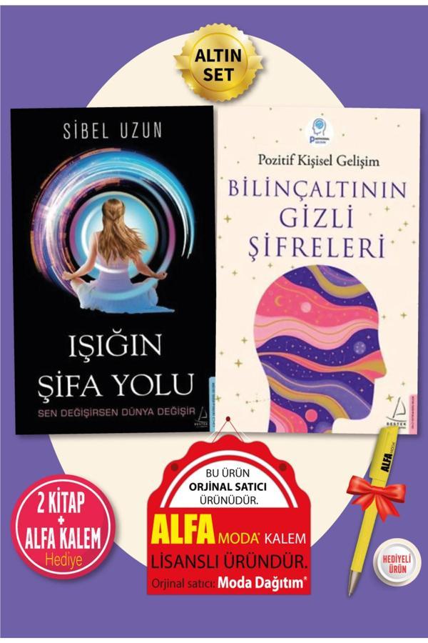 Işığın Şifa Yolu (Sibel Uzun) + Bilinçaltının Gizli Şifreleri (Pozitif & Ayşe Gülen) 2 Kitap + Kalem - Destek Yayınları - Image 1