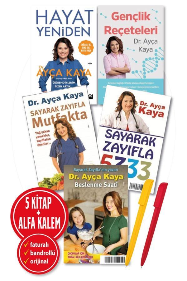 Ayça Kaya 5 Kitap(Hayat Yeniden + Gençlik Reçete + Sayarak Zayıfla + 5333 + Beslenme Saati) - Doğan Kitap - Image 1