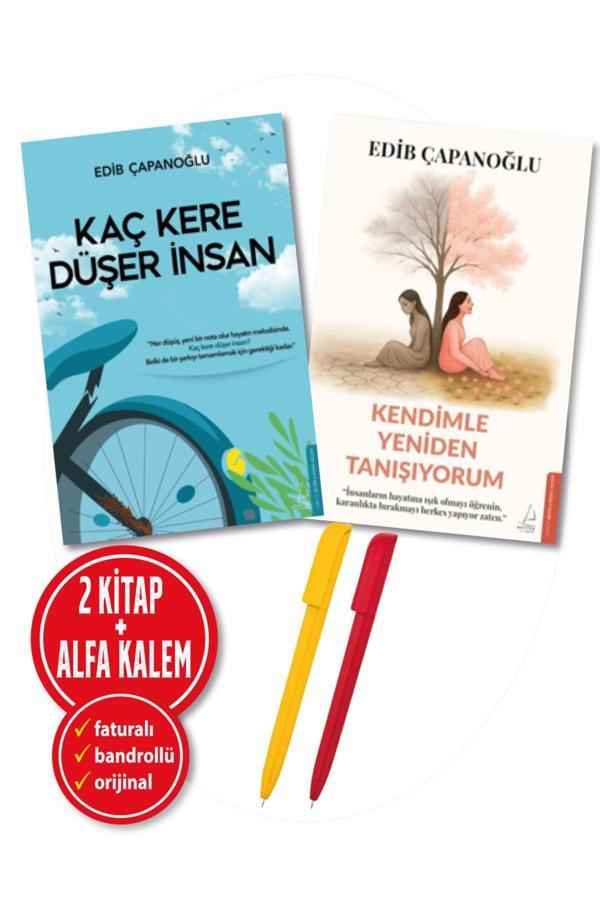 Alfa Kalem + Edib Çapanoğlu 2 Kitap Yeni (Kendimle Yeniden Tanışıyorum + Kaç Kere Düşer İnsan) Destek - Destek Yayınları - Image 1