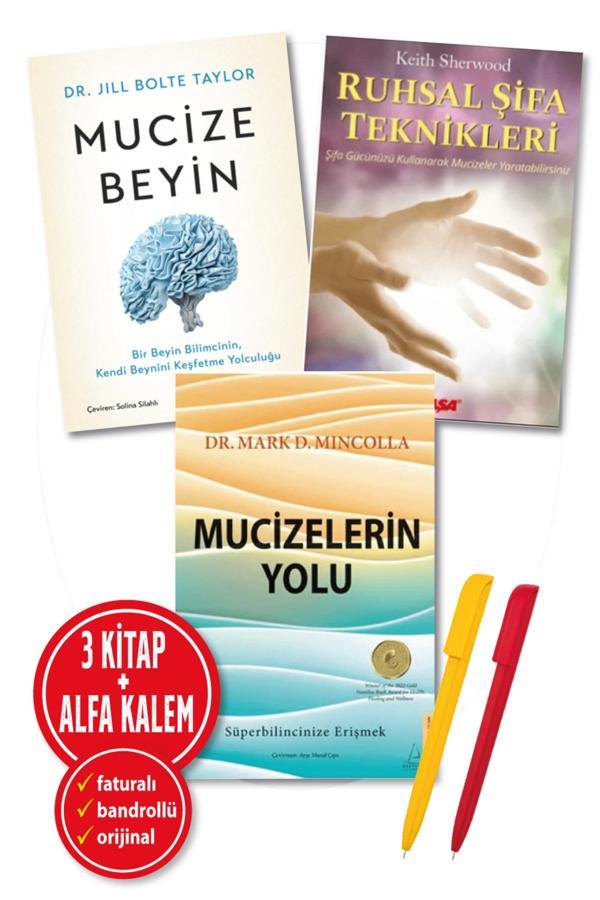Alfa Kalem + Mucizelerin Yolu(Mark D. Mincolla) + Ruhsal Şifa(Keith Sherwood) + Mucize Beyin 3 Kitap - Destek Yayınları - Image 1