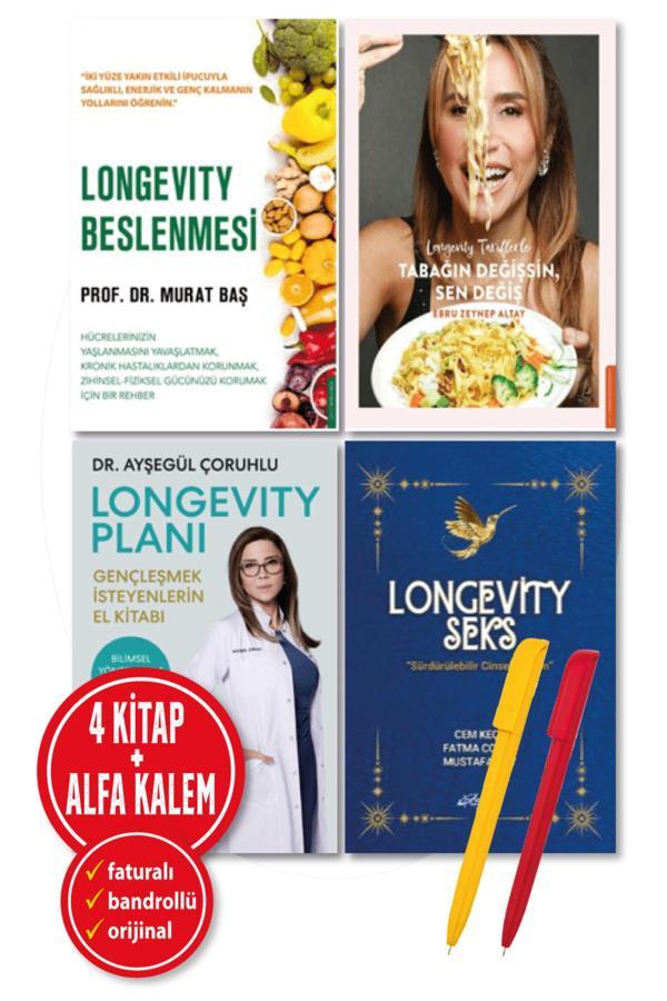 Alfa Kalem + Longevity 4 Kitap Seks + Planı + Beslenmesi + Tarifler(Cem Keçe + Murat Baş + Ayşegül + Ebru Zeynep) - Destek Yayınları - Image 1
