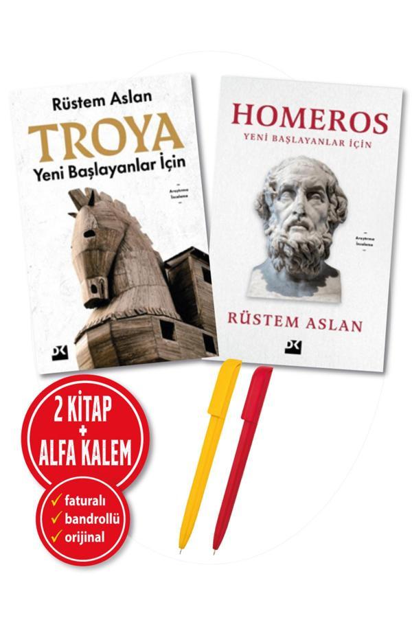 Alfa Kalem + ''Rüstem Aslan 2 Kitap'' ''Homeros - Yeni Başlayanlar İçin + Yeni Başlayanlar İçin Troya'' - Doğan Kitap - Image 1