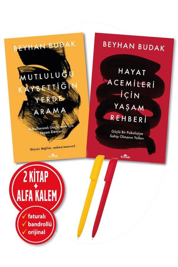 Alfa Kalem + Beyhan Budak 2 Kitap(Mutluluğu Kaybettiğin Yerde Arama + Hayat Acemileri İçin Yaşam Reh) - Kronik Kitap - Image 1