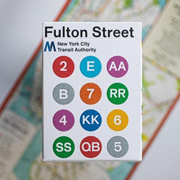 Bicycle Fulton Street Mta White Edition Premium Oyun Kağıdı iskambil Kartları Destesi - Image 1