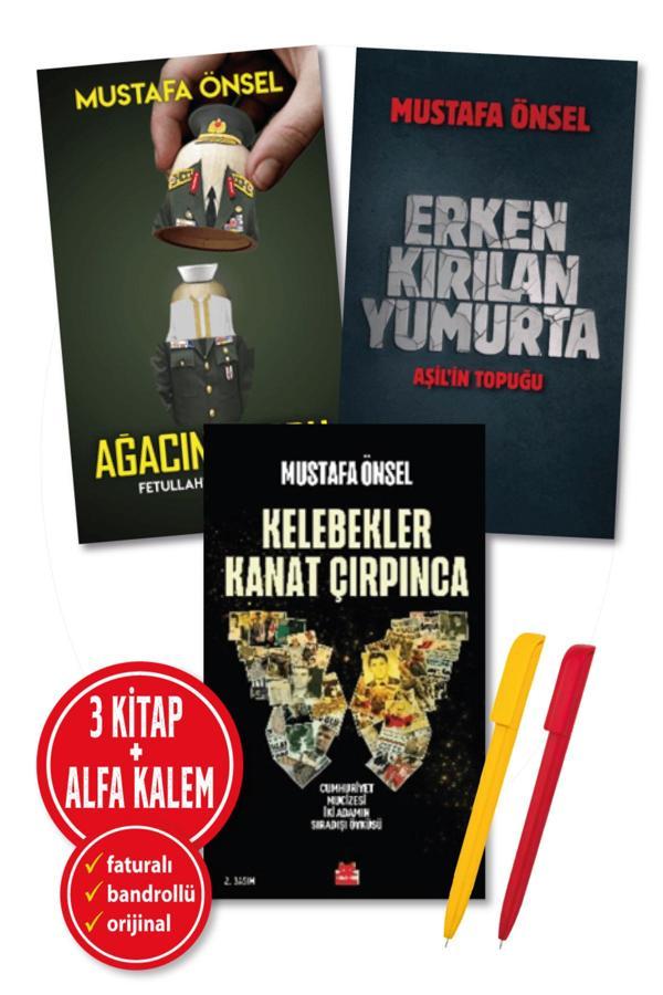 Alfa Kalem + Mustafa Önsel 3 Kitap(Kelebekler Kanat Çırpınca + Erken Kırılan Yumurta + Ağacın Kurdu)-Yeni - Kırmızı Kedi Yayınevi - Image 1