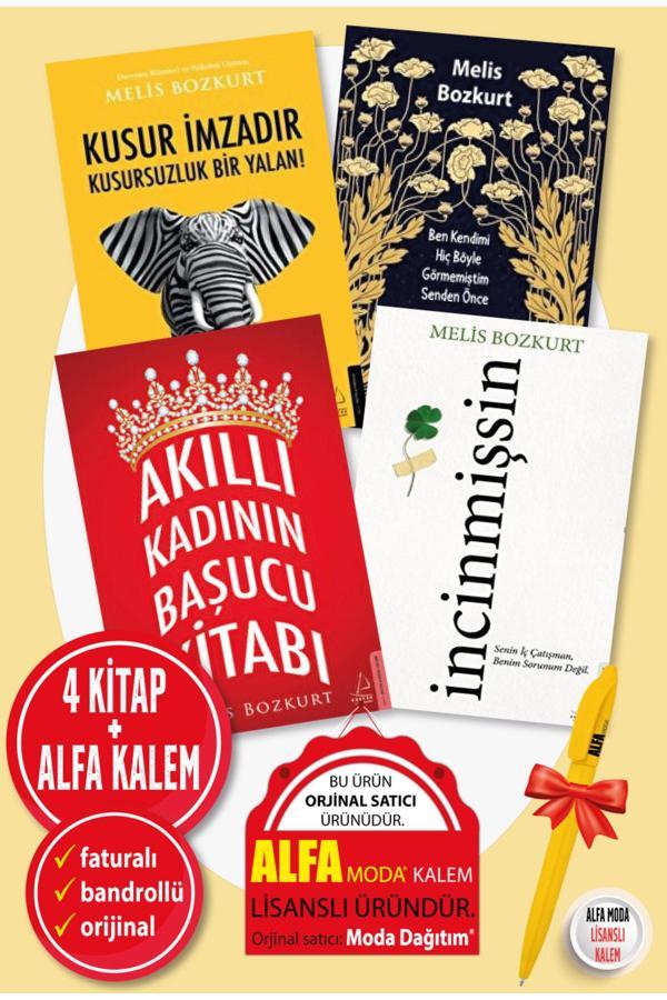 Melis Bozkurt 4 Kitap Set İncinmişsin + Akıllı Kadının Başucu Kitabı + Kusur İmzadır + Ben Kendimi - Destek Yayınları - Image 1