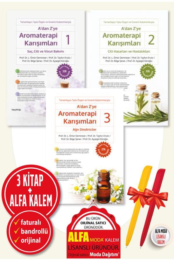 Alfa Kalem + A’Dan Z’Ye Aromaterapi Karışımları-1-2-3 Kitap Set + Kolektif-L. Ömür Demirezer-Hayy K - Hayykitap - Image 1