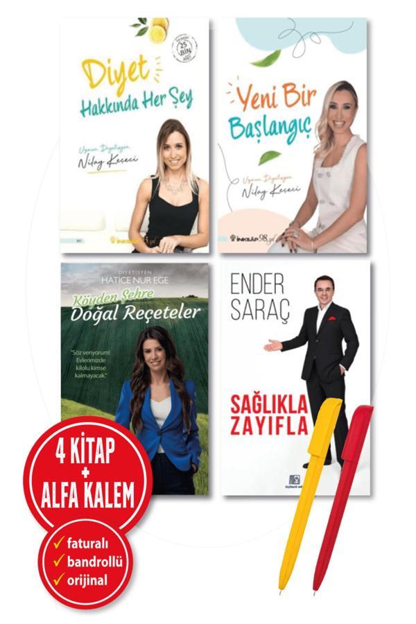 Alfa Kalem + Keçeci, Ege, Saraç 4 Kitap (Diyet + Başlangıç + Doğal + Zayıfla) Sağlık Yeni İnkılap Kitabevi - İnkılap Kitabevi Yayınevi - Image 1