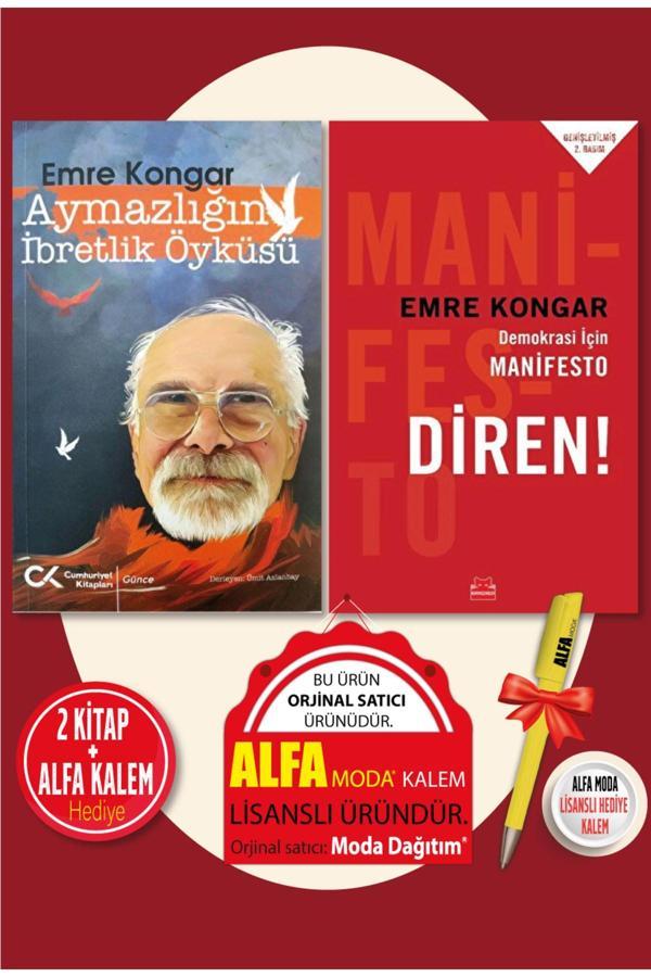 Demokrasi İçin Manifesto Diren! + Aymazlığın İbretlik Öyküsü (Emre Kongar) 2 Kitap + Alfa Moda Kalem - Kırmızı Kedi Yayınevi - Image 1