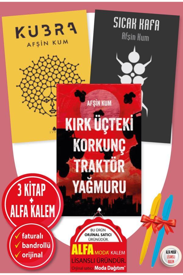 Afşin Kum 3 Kitap Set Kırk Üçteki Korkunç Traktör Yağmuru + Sıcak Kafa + Kübra + Alfa Kalem - April - April Yayıncılık - Image 1