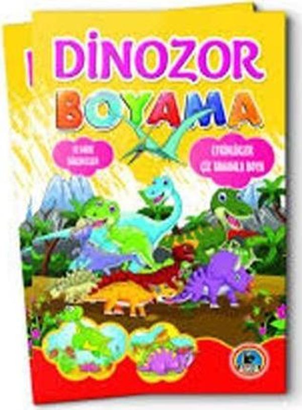 4E Boyama Kitabı Dinozar Örnekli Renkli 128 Syf Karatay Yayınevi - Image 1