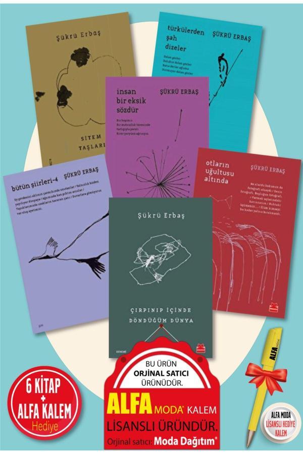 Şükrü Erbaş 6 Kitap Set (Sitem Taşları, Bütün Şiirleri, Türkülerden Şah Dizeler) + Alfa Moda Kalem - Kırmızı Kedi Yayınevi - Image 1