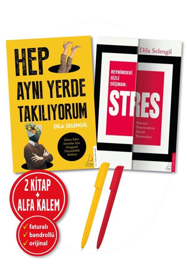 Alfa Kalem + Dila Selengil 2 Kitap (Beynimizdeki Gizli Düşman: Stres + Hep Aynı Yerde Takılıyorum) Yeni - Destek Yayınları - Image 1