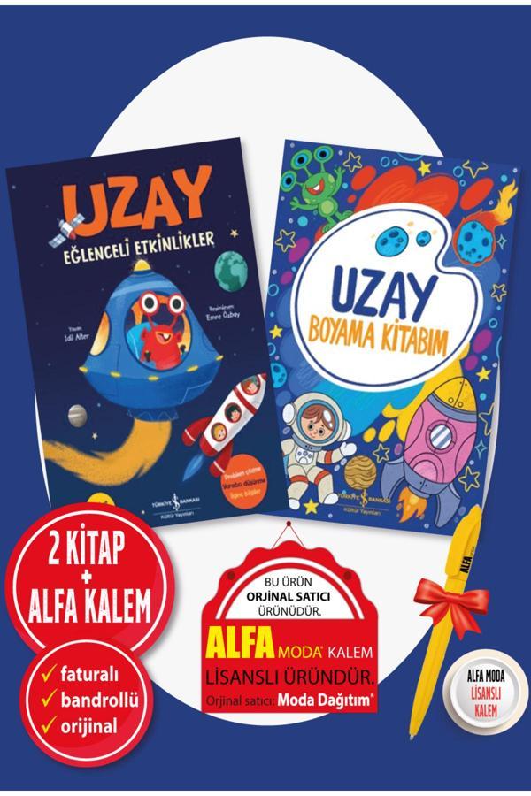 Uzay - Eğlenceli Etkinlikler + Uzay - Boyama Kitabım 2 Kitap Set / İdil Alter - İş Bankası - İş Bankası Kültür Yayınları - Image 1
