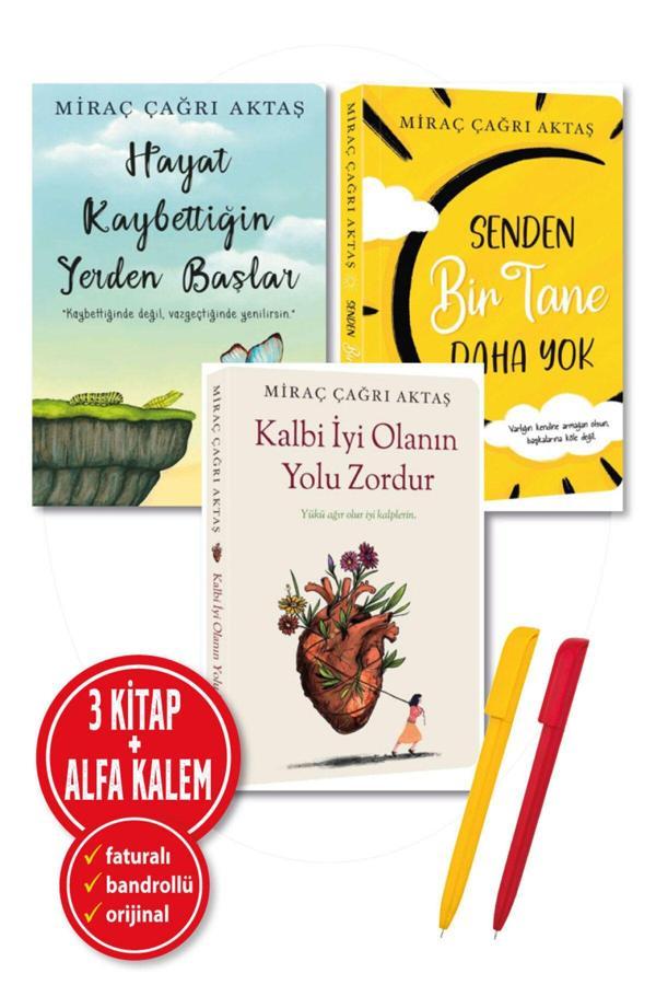 3 Kitap Miraç Çağrı Aktaş (Kalbi İyi Olanın Yolu Zordur + Senden Bir Tane + Hayat Kaybettiğin Yerden) - İndigo Kitap Yayınevi - Image 1