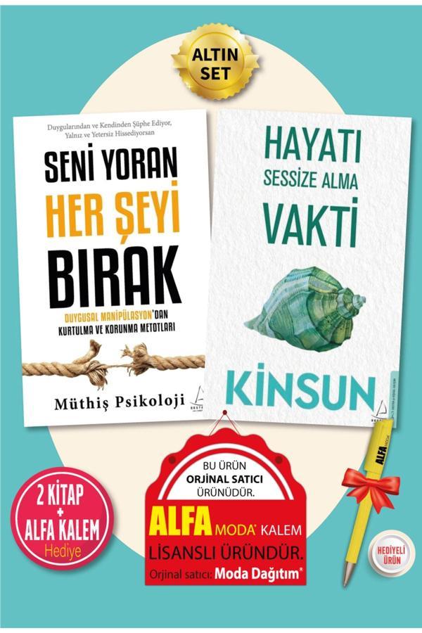 Seni Yoran Her Şeyi Bırak (Müthiş Psikoloji) + Hayatı Sessize Alma Vakti (Kinsun) 2 Kitap + Kalem - Destek Yayınları - Image 1