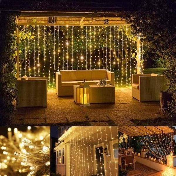 3*2 Perde Led Sarı Işık - Image 1
