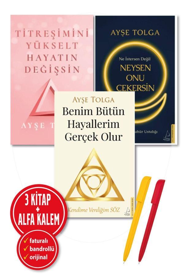 Alfa Kalem + Ayşe Tolga 3 Kitap(Titreşimini Yükselt + Ne İstersen + Benim Bütün Hayallerim Gerçek Olur) - Destek Yayınları - Image 1