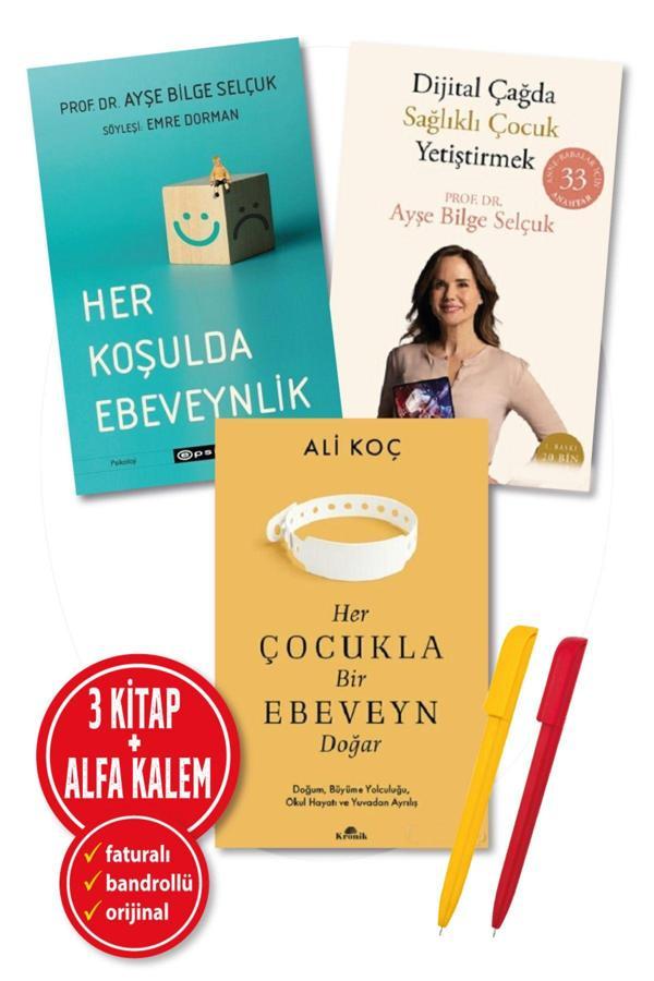 Alfa Kalem + Ayşe Bilge Selçuk 3Kitap(Her Koşulda Ebeveynlik + Dijital Çağda + Her Çocukla Ebeveyn Doğar) - Kronik Kitap - Image 1