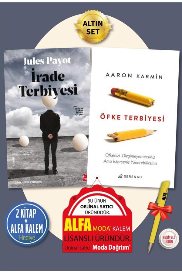 Irade Terbiyesi (Jules Payot) - Öfke Terbiyesi (Aaron Karmin) - 2 Kitap + Kalem Hediye - Serenad - Image 1