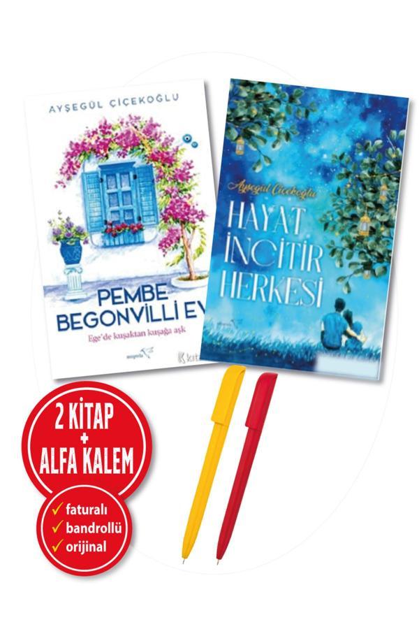 Alfa Kalem + Ayşegül Çiçekoğlu 2 Kitap(Pembe Begonvilli Ev + Hayat İncitir Herkesi) Roman Yeni Müptela - Müptela Yayınları - Image 1