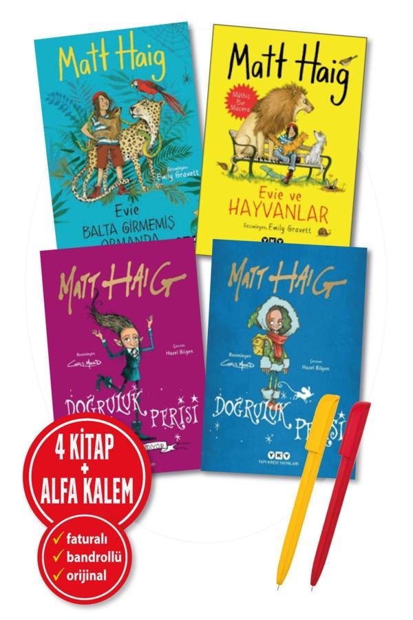 Alfa Kalem + Matt Haig 4 Kitap(Evie Balta Girmemiş Orman + Evie Hayvanlar + Doğruluk Perisi + Okula Gidiyor) - Yapı Kredi Yayınları - Image 1