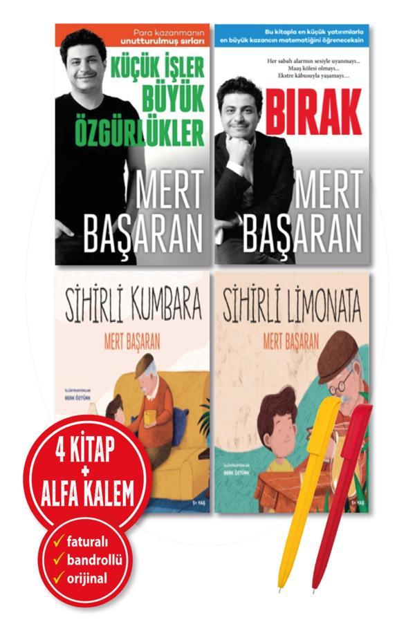 Alfa Kalem + Mert Başaran 4 Kitap Küçük İşler Büyük Özgür + Bırak + Sihirli Kumbara + Sihirli Limonata - Butik Yayınları - Image 1