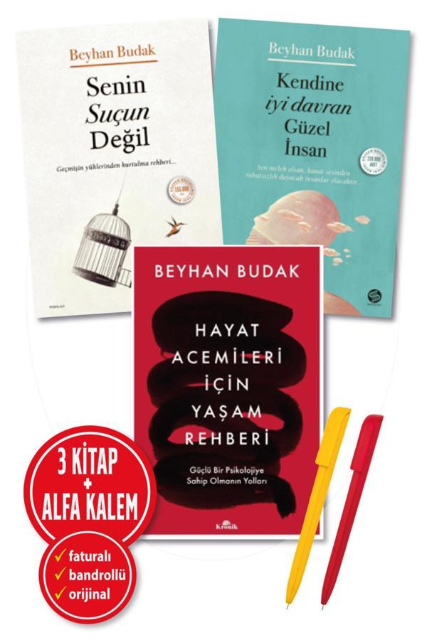 Senin Suçun Değil + Hayat Acemileri İçin Yaşam Rehber + Kendine İyi Davran Güzel Beyhan Budak 3 Kitap - Sahi Kitap - Image 1
