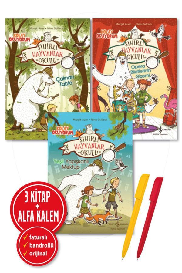 Sihirli Hayvanlar Okulu 3 Kitap Margit Auer (Yeşil Yapışkanlı Mektup + Opera Biletleri + Çalınan Tablo) - İş Bankası Kültür Yayınları - Image 1
