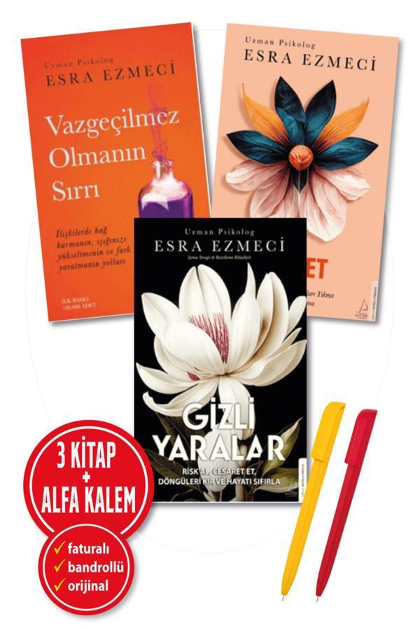 Alfa Kalem + Gizli Yaralar + Vazgeçilmez Olmanın + Cüret (Esra Ezmeci)-Yeni 3 Kitap - Destek Yayınları - Image 1