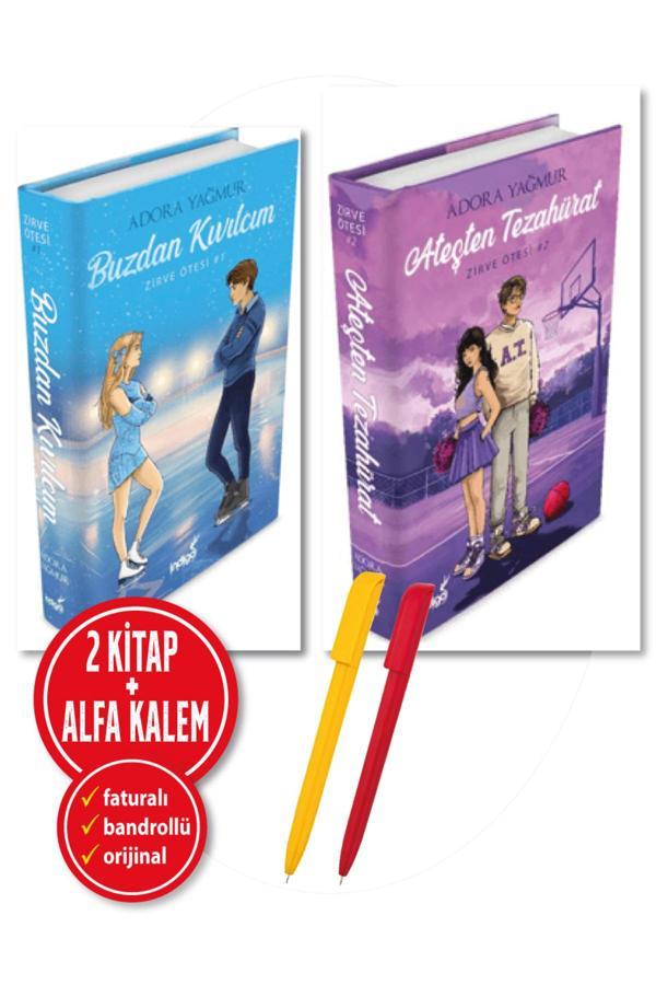 Alfa Kalem + (Ciltli)-Ateşten Tezahürat + Buzdan Kıvılcım Zirve Ötesi Serisi 1-2 (Adora Yağmur)-Yeni - İndigo Kitap Yayınevi - Image 1