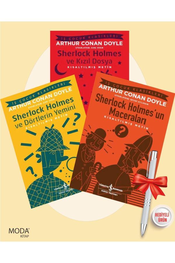 Sherlock Holmes Serisi-3 Kitap, Dörtlerin Yemini, Kızıl Dosya-İşbankası + Titanic T. Kalem Hediyeli - İş Bankası Kültür Yayınları - Image 1