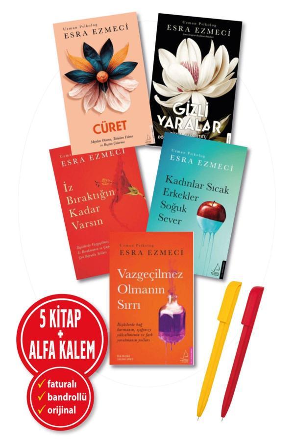 Alfa Kalem + (Esra Ezmeci) 5 Kitap Gizli Yaralar + İz Bıraktığın + Cüret + Kadınlar Sıcak-Yeni - Destek Yayınları - Image 1