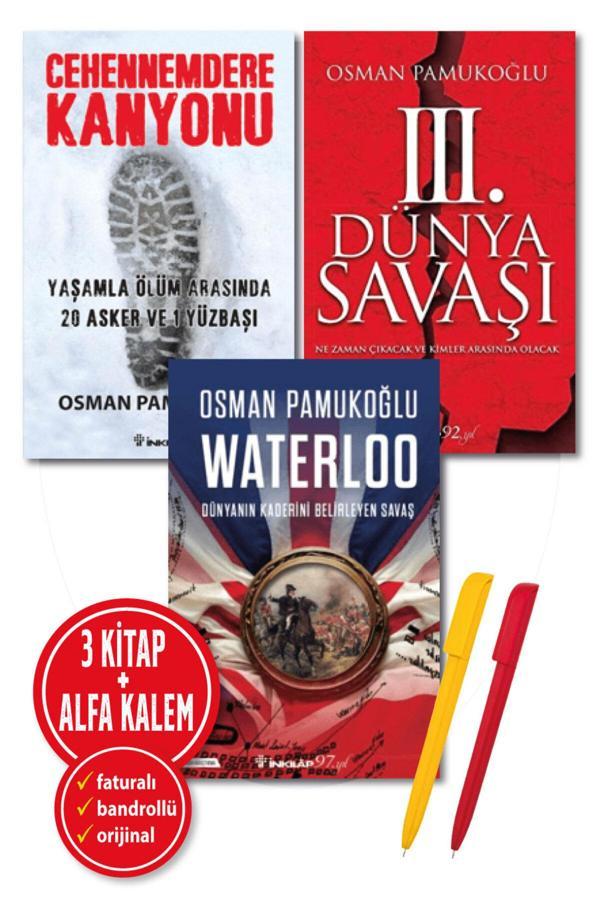 Osman Pamukoğlu 3 Kitap Set (Cehennemdere Kanyonu + 3. Dünya Savaşı + Waterloo) + Alfa Kalem + İnkılap Tarih - İnkılap Kitabevi Yayınevi - Image 1