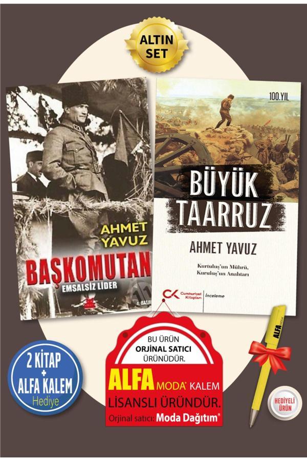 Başkomutan Emsalsiz Lider + Büyük Taarruz (Ahmet Yavuz) 2 Kitap + Alfa Lisanslı Kalem Hediye - Tarih - Kırmızı Kedi Yayınevi - Image 1